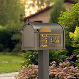 Whitehall Frank Lloyd Wright Tree of Life Premium Mailbox Package, Capitol Mailbox with Standard Post & Personalized Side Plaques, Outdoor Post Mount Mailbox System