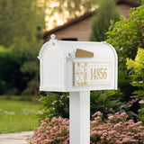 Whitehall Frank Lloyd Wright Tree of Life Premium Mailbox Package, Capitol Mailbox with Standard Post & Personalized Side Plaques, Outdoor Post Mount Mailbox System