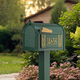 Whitehall Frank Lloyd Wright Tree of Life Premium Mailbox Package, Capitol Mailbox with Standard Post & Personalized Side Plaques, Outdoor Post Mount Mailbox System
