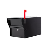 Modern Square Locking Mailbox – Secure Steel Mailbox with Contemporary Design, Weather-Resistant Finish, Locking Access Door, Assembly Hardware Included – Post Not Included