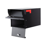 Modern Square Locking Mailbox – Secure Steel Mailbox with Contemporary Design, Weather-Resistant Finish, Locking Access Door, Assembly Hardware Included – Post Not Included