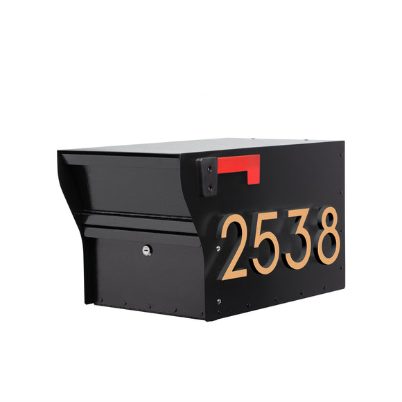 MailVault Modern Square Locking Mailbox – Secure Steel Residential Mailbox with Address Numbers, Weather-Resistant Finish, Contemporary Design. (Post Not Included)