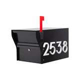 MailVault Modern Square Locking Mailbox – Secure Steel Residential Mailbox with Address Numbers, Weather-Resistant Finish, Contemporary Design. (Post Not Included)