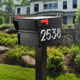 MailVault Locking Mailbox with Standard Post – Durable Steel Mailbox with Aluminum Post, Modern Square Design, Weather-Resistant, Secure Lockable Mailbox for Home or Business