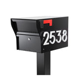 MailVault Locking Mailbox with Standard Post – Durable Steel Mailbox with Aluminum Post, Modern Square Design, Weather-Resistant, Secure Lockable Mailbox for Home or Business