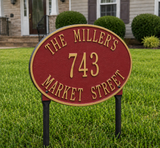 The Hawthorne Oval Lawn Sign, 14.25" x 10.25" x 0.375", 11 COLORS