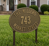 The Hawthorne Oval Lawn Sign, 14.25" x 10.25" x 0.375", 11 COLORS
