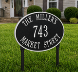 The Hawthorne Oval Lawn Sign, 14.25" x 10.25" x 0.375", 11 COLORS