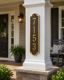 The Richmond Vertical Address Plaque -- 11 SIGN COLORS AVAILABLE, Measures 4" x 19" x 0.375"