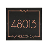 Frank Lloyd Wright Eagle Feather Welcome Granite Address Plaque, Personalized House Numbers Sign, 12 x 12 Inch Wall Mount, Black Granite, Made in USA