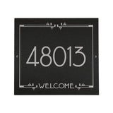 Frank Lloyd Wright Eagle Feather Welcome Granite Address Plaque, Personalized House Numbers Sign, 12 x 12 Inch Wall Mount, Black Granite, Made in USA