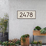 Personalized Cast Metal Address plaque - The Extra Large, Modern Hartford Plaque. Made in the USA. Display your address and street name. Custom house number sign. Measures 23.25" x 10" x 0.375"