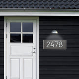 Personalized Cast Metal Address plaque - The Extra Large, Modern Hartford Plaque. Made in the USA. Display your address and street name. Custom house number sign. Measures 23.25" x 10" x 0.375"