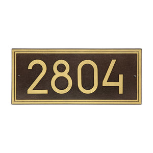 Personalized Cast Metal Address plaque - The Extra Large, Modern Double Line Plaque. Made in the USA. Display your address and street name. Custom house number sign. Measures - 22.375" x 9.6" x 0.375"