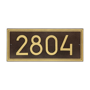 Personalized Cast Metal Address plaque - The Extra Large, Modern Double Line Plaque. Made in the USA. Display your address and street name. Custom house number sign. Measures - 22.375" x 9.6" x 0.375"