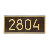 Personalized Cast Metal Address plaque - The Extra Large, Modern Double Line Plaque. Made in the USA. Display your address and street name. Custom house number sign. Measures - 22.375" x 9.6" x 0.375"
