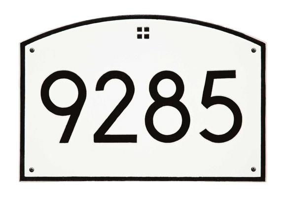 Personalized Cast Metal Address plaque - The Extra Large, Modern Cape Charles Plaque. Made in the USA. Display your address and street name. Custom house number sign. Measures 20