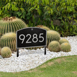 Personalized Cast Metal Address plaque - The Extra Large, Modern, Cape Charles Lawn Sign. Made in the USA. Display your address and street name. Custom house number sign. Measures 20" x 13.75" x 0.375"