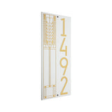 Frank Lloyd Wright Tree of Life Modern Vertical Personalized Address Plaque, Cast Aluminum House Numbers Sign, Black/Gold, Outdoor Wall Mounted Vertical Address Sign, Made in USA