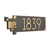 Frank Lloyd Wright Cube Abstraction Modern Personalized Address Plaque, Cast Aluminum House Numbers Sign, Outdoor Wall Mounted Address Sign, Made in USA