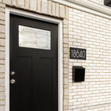 Frank Lloyd Wright Eagle Feather Granite Address Plaque, Personalized 2-Line House Numbers Sign, 12 x 6 Inch Wall Mount, Black Granite, Made in USA