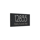Frank Lloyd Wright Eagle Feather Granite Address Plaque, Personalized 2-Line House Numbers Sign, 12 x 6 Inch Wall Mount, Black Granite, Made in USA