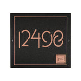 Frank Lloyd Wright Whirling Arrow Granite Address Plaque, Personalized House Numbers Sign, 12 x 12 Inch Wall Mount, Black Granite, Made in USA