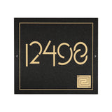 Frank Lloyd Wright Whirling Arrow Granite Address Plaque, Personalized House Numbers Sign, 12 x 12 Inch Wall Mount, Black Granite, Made in USA