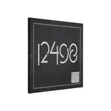 Frank Lloyd Wright Whirling Arrow Granite Address Plaque, Personalized House Numbers Sign, 12 x 12 Inch Wall Mount, Black Granite, Made in USA