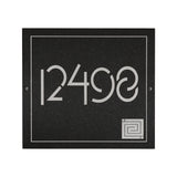 Frank Lloyd Wright Whirling Arrow Granite Address Plaque, Personalized House Numbers Sign, 12 x 12 Inch Wall Mount, Black Granite, Made in USA
