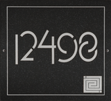 Frank Lloyd Wright Whirling Arrow Granite Address Plaque, Personalized House Numbers Sign, 12 x 12 Inch Wall Mount, Black Granite, Made in USA