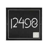Frank Lloyd Wright Whirling Arrow Granite Address Plaque, Personalized House Numbers Sign, 12 x 12 Inch Wall Mount, Black Granite, Made in USA