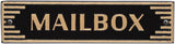 Art Deco “Mailbox” Cast Aluminum Door Sign – Gold on Black, 7.5” x 2” – Durable Weather-Resistant Metal Plaque, Made in USA