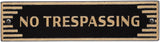 Art Deco “No Trespassing” Sign - Cast Aluminum Door or Gate Plaque, Weather-Resistant Metal Security Sign, Decorative Wall Mount, Made in USA