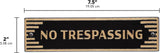 Art Deco “No Trespassing” Sign - Cast Aluminum Door or Gate Plaque, Weather-Resistant Metal Security Sign, Decorative Wall Mount, Made in USA