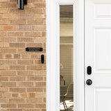 Cut Corner “Please Ring Doorbell” Sign - 7.5” x 2” Cast Aluminum Plaque, Gold on Black, Art Deco Style, Durable Metal Door Sign, Made in USA