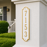 The Richmond Vertical Address Plaque -- 11 SIGN COLORS AVAILABLE, Measures 4" x 19" x 0.375"