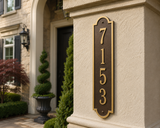 The Richmond Vertical Address Plaque -- 11 SIGN COLORS AVAILABLE, Measures 4" x 19" x 0.375"