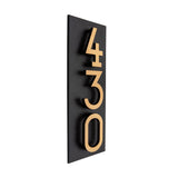 Modern Floating 4.5 Inch Numbers Vertical Address Sign Wall Plaque - Personalized custom wall sign for your home. Exterior outdoor wall mounted. 2 background Colors and 4 Number Colors available for your house- Simple Installation