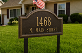 Lawn Mounted Providence Arch Address Plaque – 17" x 9.5" x 1.25", 6 Colors, Two 20" Stakes