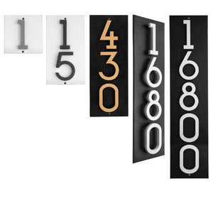 Modern Floating 4.5 Inch Numbers Vertical Address Sign Wall Plaque - Personalized custom wall sign for your home. Exterior outdoor wall mounted. 2 background Colors and 4 Number Colors available for your house- Simple Installation