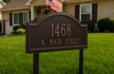 Lawn Mounted Providence Arch Address Plaque – 17" x 9.5" x 1.25", 6 Colors, Two 20" Stakes