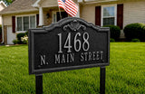 Lawn Mounted Gatewood Address Plaque – 15.75" x 10", 7 Colors, Two 20" Stakes