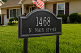 Lawn Mounted Providence Arch Address Plaque – 17" x 9.5" x 1.25", 6 Colors, Two 20" Stakes
