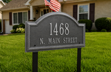Lawn Mounted Providence Arch Address Plaque – 17" x 9.5" x 1.25", 6 Colors, Two 20" Stakes