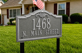 Lawn Mounted Gatewood Address Plaque – 15.75" x 10", 7 Colors, Two 20" Stakes
