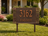 The Lawn Mount, Boston Address Plaque -- 6 SIGN COLORS AVAILABLE, Measures 16.5" x 11" x 0.375"
