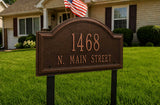 Lawn Mounted Providence Arch Address Plaque – 17" x 9.5" x 1.25", 6 Colors, Two 20" Stakes