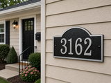 Fast and Easy Arch-Top Address Numbers Plaque (Wall Mounted Sign)   -- 4 SIGN COLORS AVAILABLE, Measures 12" x 7.25" x 0.25"