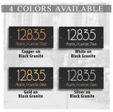 Frank Lloyd Wright Eagle Feather Granite Address Plaque, Personalized 2-Line House Numbers Sign, 12 x 6 Inch Wall Mount, Black Granite, Made in USA